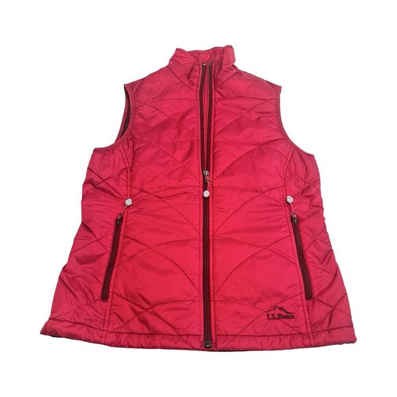 LL Bean Primaloft Packaway Puffer Vest Women XS Red Thermoball Nano Puff - Picture 1 of 3